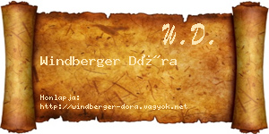 Windberger Dóra névjegykártya